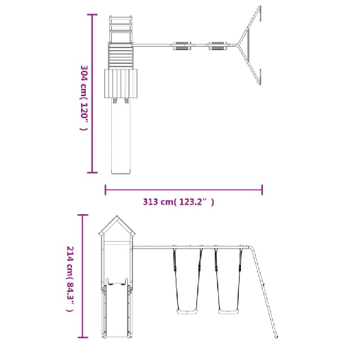 Set da Gioco da Esterno in Legno di Pino Impregnato
