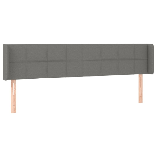Testiera ad Orecchio Grigio Scuro 203x16x78/88 cm in Tessuto