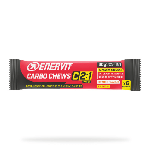 ENERVIT CARBO CHEWS Caramelle con Carboidrati gusto ARANCIA 1x6pz art 90935