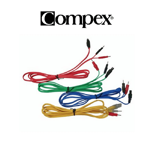 Compex set di 4 cavi a filo 6p pin per Energy-Body-Fitness e Bodyfit art. 601150