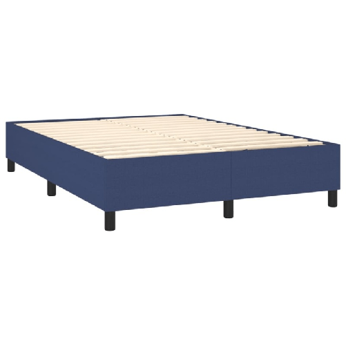 vidaXL Giroletto a Molle con Materasso Blu 140x190 cm in Tessuto