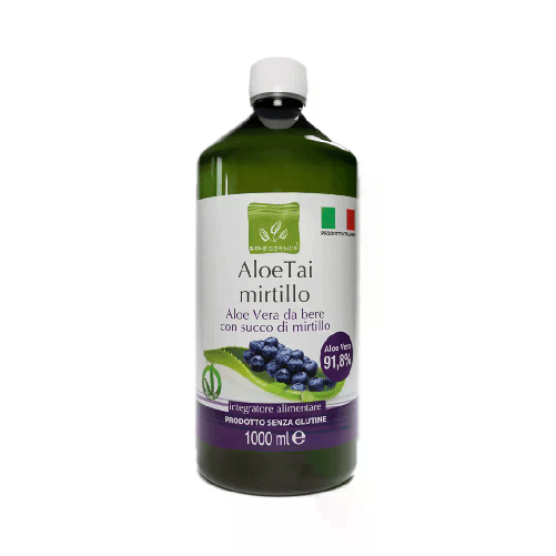 Benessence Succo di Aloe Vera da bere con mirtillo - 1000 ml