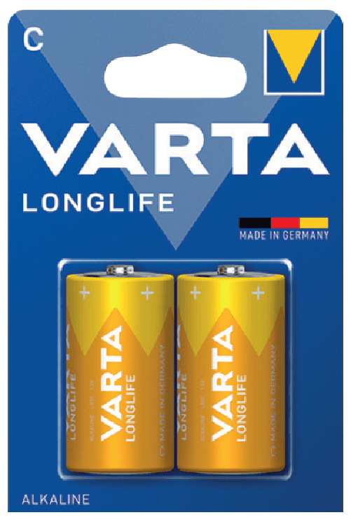 Varta batteria longlife mezza torcia c alcalina blister 2 pezzi Varta 4114 Batteria monouso C Alcalino