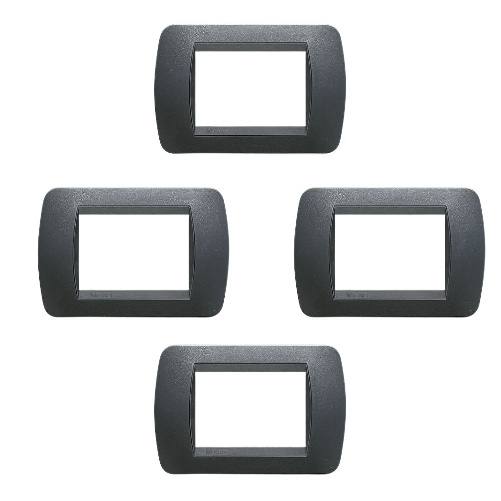 Placca 4 pezzi living light international 3 posti tecnopolimero l4803 *** colore acciaio scuro, confezione 1