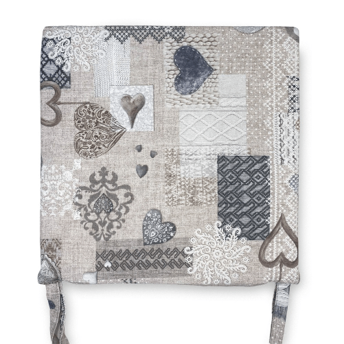 COPRISEDIA morbidone TESSUTO LONETA Tirolese SHABBY Beige CUSCINO SEDIA sfoderabile