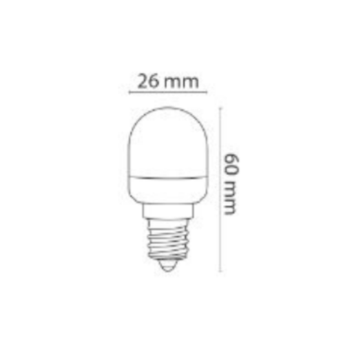Lampadina led frigorifero e14 2 watt luce naturale 4000k