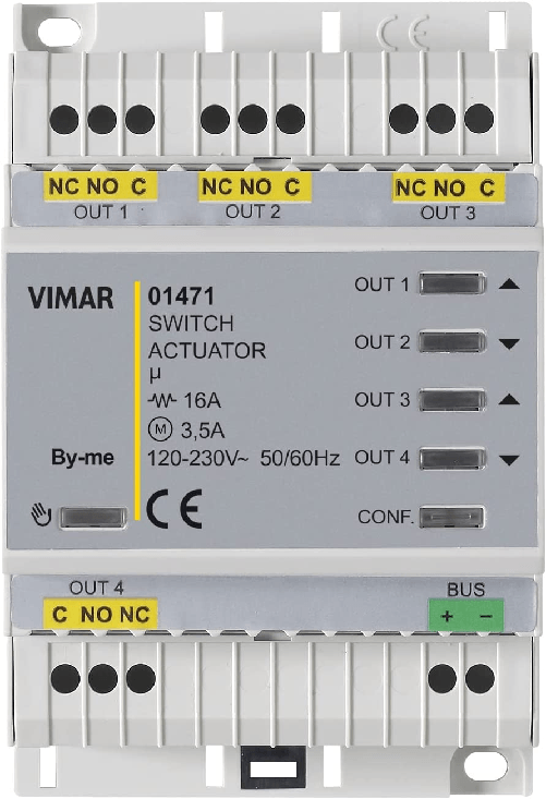 Vimar attuatore domotico multifunzione 4 out 01471