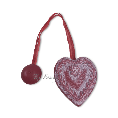 CALAMITA FERMA TENDA IN LEGNO CALAMITE PER TENDE LEGATENDE CUORE SHABBY ROSSO BORDEAUX