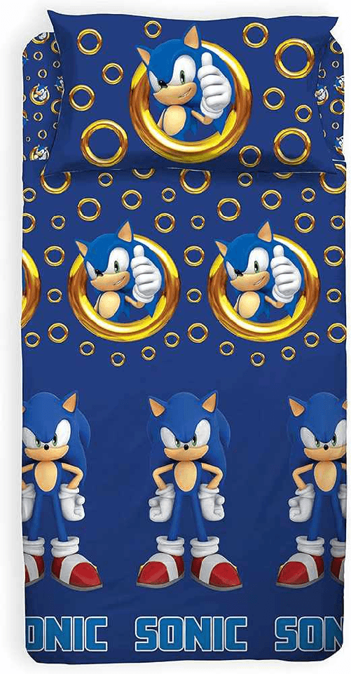 HERMET SONIC COMPLETO LENZUOLA LETTO SINGOLO 1 PIAZZA BLU DISNEY