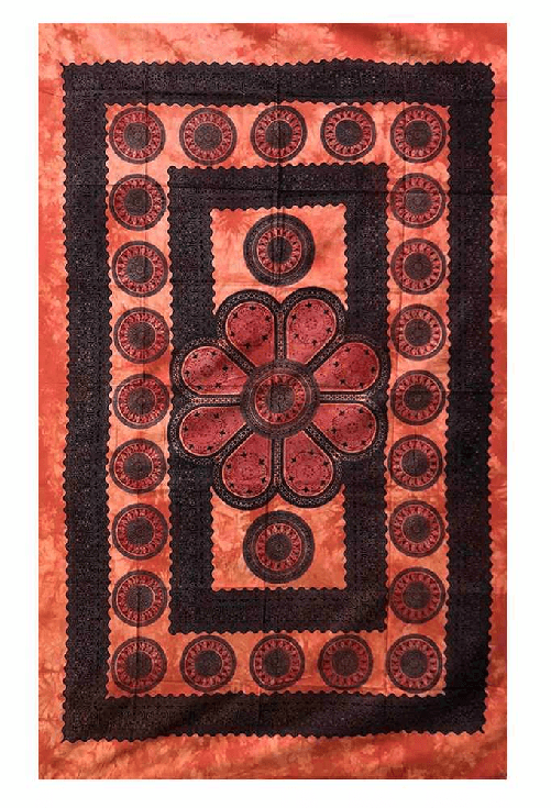 COPRITUTTO TELO ARREDO COPRIDIVANO COTONE CON FRANGE MISURA 140x230 Multy Margherita Arancione