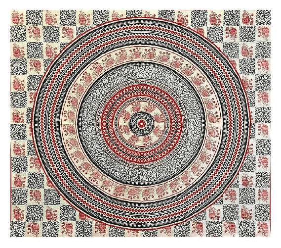 COPRITUTTO TELO ARREDO COPRIDIVANO COTONE GRANDE MISURA 210x230 Greek Elephant Rosso Sabbiato