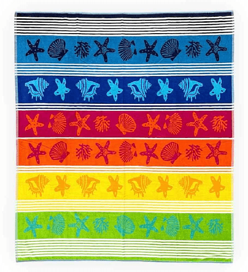 TELO MARE MISURA GRANDE IN SPUGNA DI COTONE 140x165 MULTICOLOR