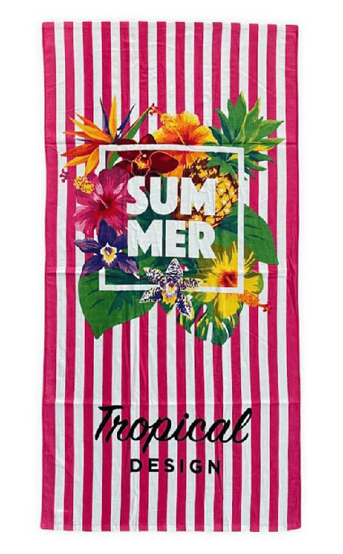 Telo Mare Fantasia Summer 90x165cm Asciugamano Spiaggia 100% Cotone