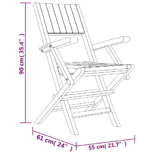 vidaXL Set da Pranzo per Giardino 5 pz in Legno Massello di Teak