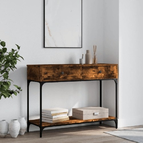 vidaXL Tavolino Consolle Rovere Fumo 100x34,5x75cm Legno ingegnerizzato