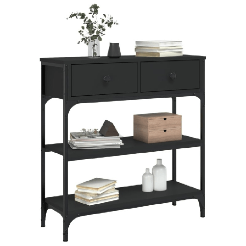 vidaXL Tavolino Consolle Nero 72,5x25x75 cm in Legno ingegnerizzato