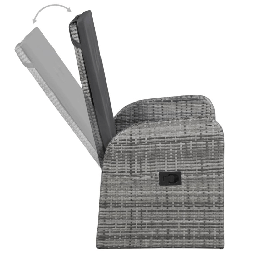 vidaXL Set Mobili da Pranzo da Giardino 9 pz con Cuscini Grigio