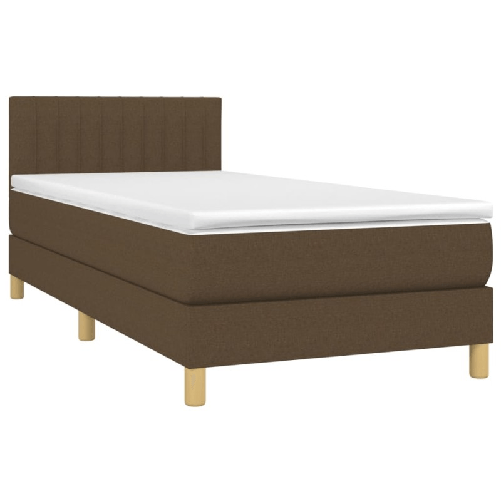 vidaXL Giroletto a Molle con Materasso Marrone Scuro 80x200 cm Tessuto