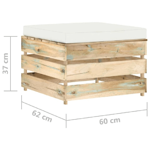 vidaXL Set Divani da Giardino con Cuscini 2 pz Legno Impregnato Verde