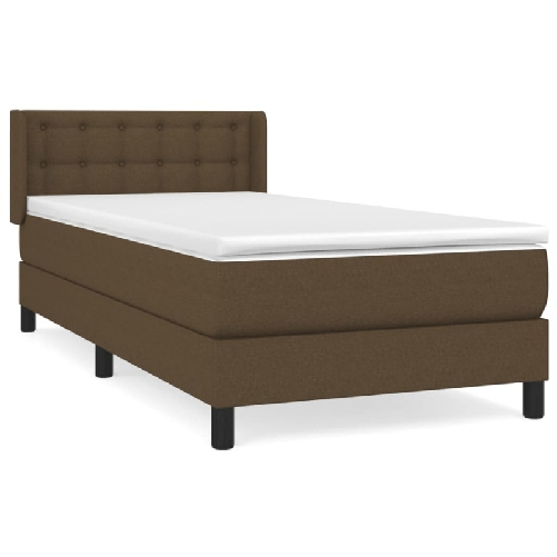 vidaXL Giroletto a Molle con Materasso Marrone Scuro 90x190cm Tessuto