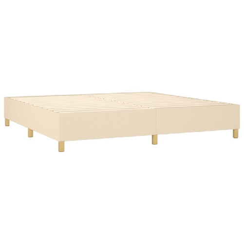 vidaXL Letto a Molle Materasso e LED bianco 200x200cm in Tessuto