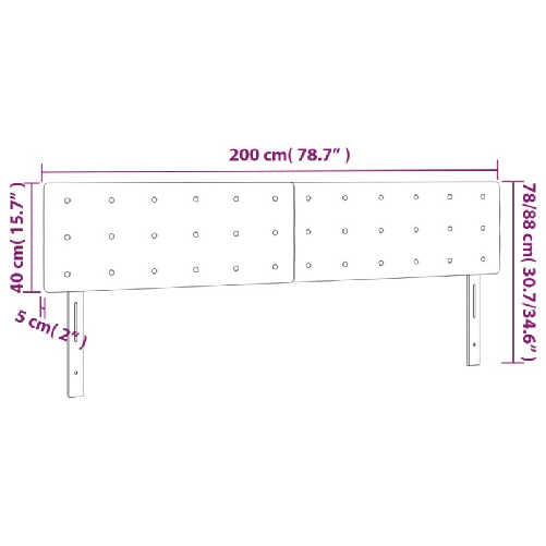 vidaXL Testiere 2 pz Cappuccino 100x5x78/88 cm in Similpelle