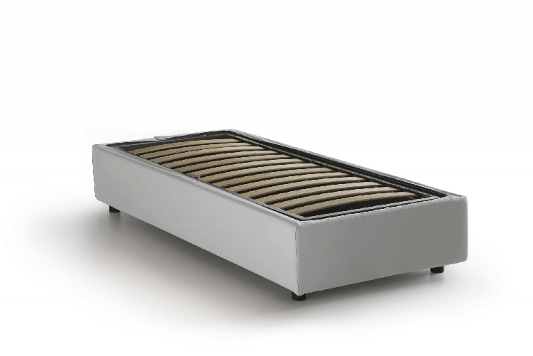 Talamo Italia Letto singolo Dcatald, Letto contenitore con rivestimento in ecopelle