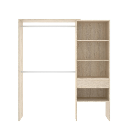 Dmora Guardaroba Dgarut, Struttura per cabina armadio, Mobile appendiabiti aperto, 160x40h187 cm