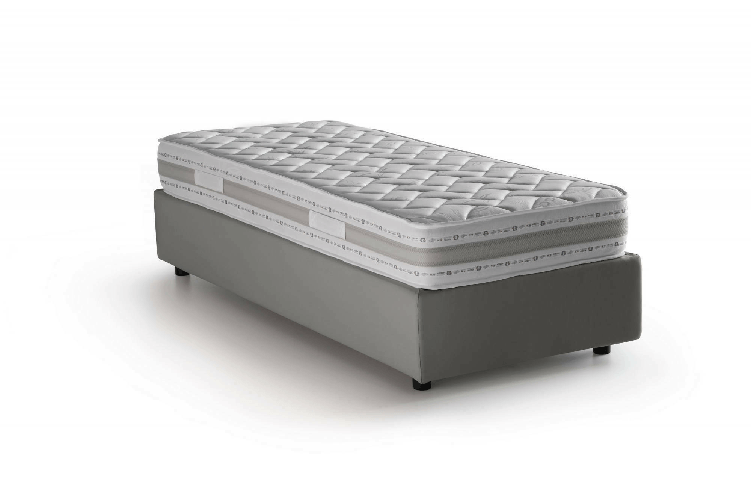 Talamo Italia Letto singolo Dmorier, Letto contenitore con rivestimento in tessuto