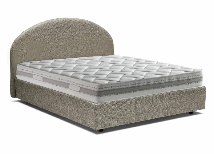 Talamo Italia Letto matrimoniale Dbonett, Letto contenitore con rivestimento in tessuto