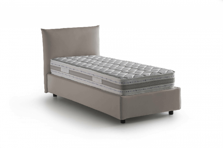 Talamo Italia Letto singolo Dbut, Letto contenitore con rivestimento in tessuto