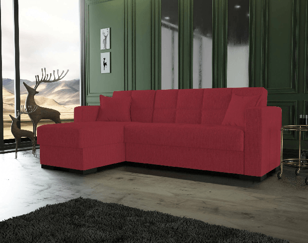 Dmora Divano letto Ddajca, Divano letto ad angolo con penisola reversibile