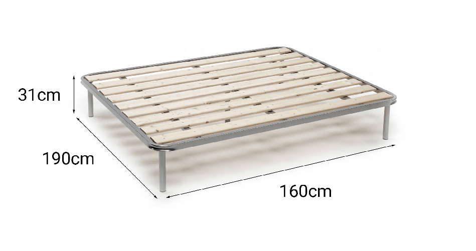 Talamo Italia Rete letto matrimoniale Dgriec, Rete ortopedica a doghe piallate, 100% Made in Italy