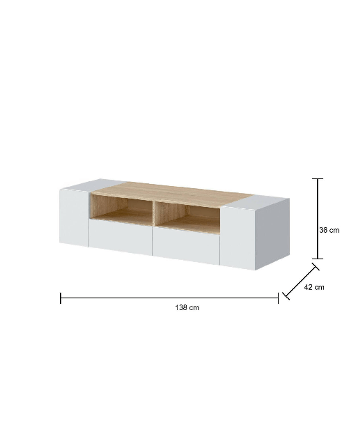 Dmora Mobile porta TV Dmolino, Credenza per televisione da soggiorno, Supporto per TV moderno