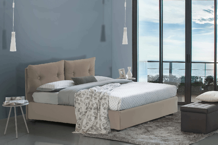 Talamo Italia Letto matrimoniale Dgalant, Letto contenitore con rivestimento in ecopelle
