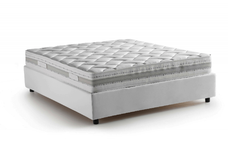 Talamo Italia Letto matrimoniale Daajj, Letto contenitore con rivestimento in tessuto