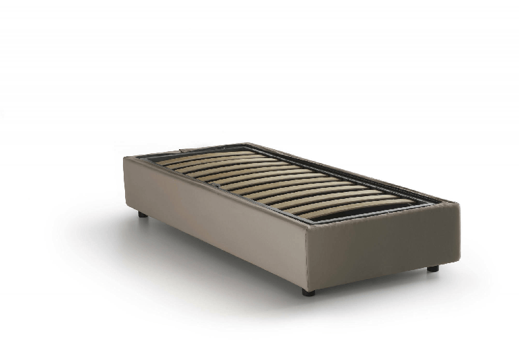 Talamo Italia Letto singolo Dmaiell, Letto contenitore con rivestimento in tessuto