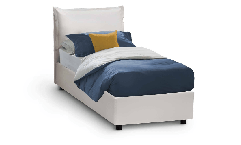 Talamo Italia Letto singolo Dkokori, Letto contenitore con rivestimento in ecopelle