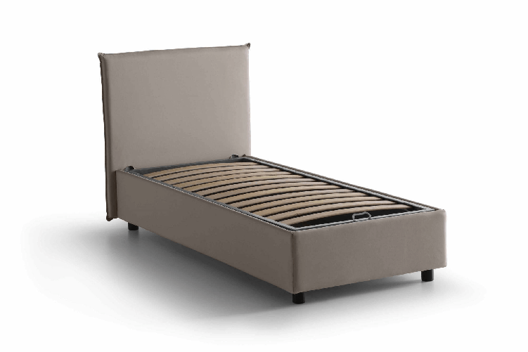 Talamo Italia Letto singolo Dapuzz, Letto contenitore con rivestimento in tessuto