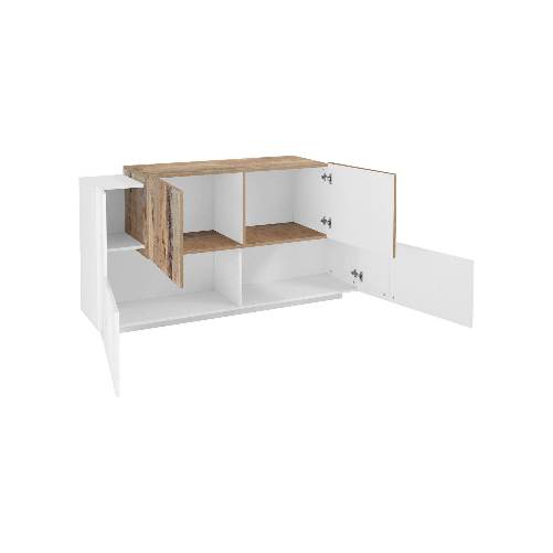 Dmora Credenza Dlenz, Madia da cucina a 4 ante, Buffet da soggiorno, 100% Made in Italy