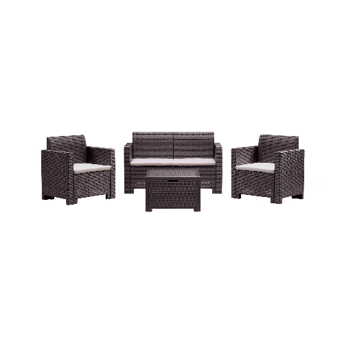 Dmora Set salotto da esterno Dmotto, Set da giardino con cuscini