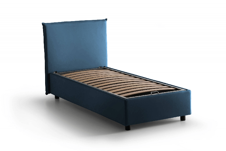 Talamo Italia Letto singolo Dapuzz, Letto contenitore con rivestimento in tessuto