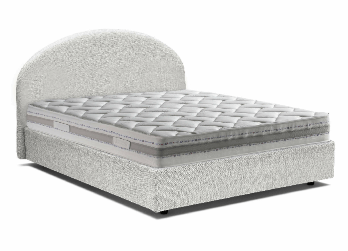 Talamo Italia Letto matrimoniale Dbonett, Letto contenitore con rivestimento in tessuto