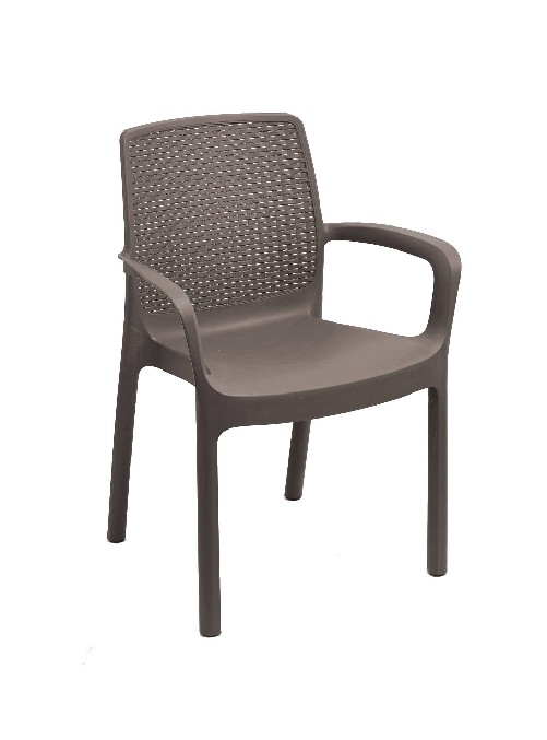 Dmora Sedia da esterno Dnardin, Set di 4 sedute da giardino, Sedia per tavolo da pranzo
