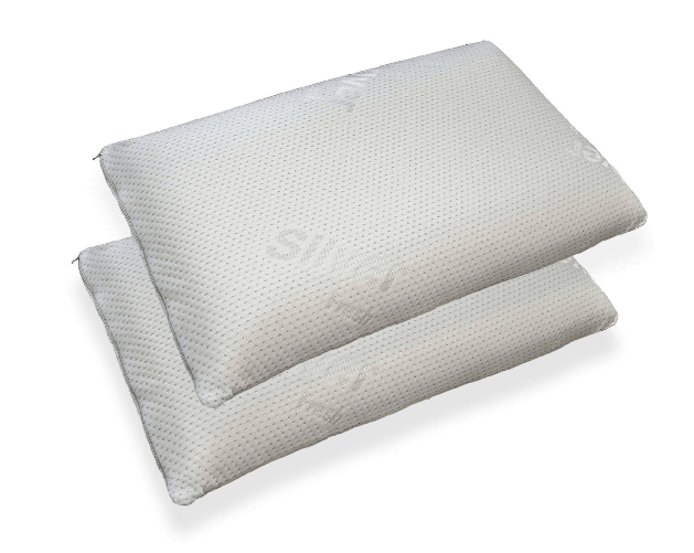 Dmora Guanciale Damion, Cuscino ergonomico "saponetta" in Memory Foam forato, 100% Made in Italy