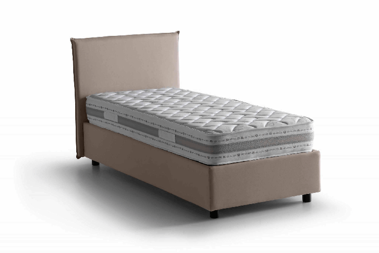 Talamo Italia Letto singolo Daugell, Letto contenitore con rivestimento in tessuto