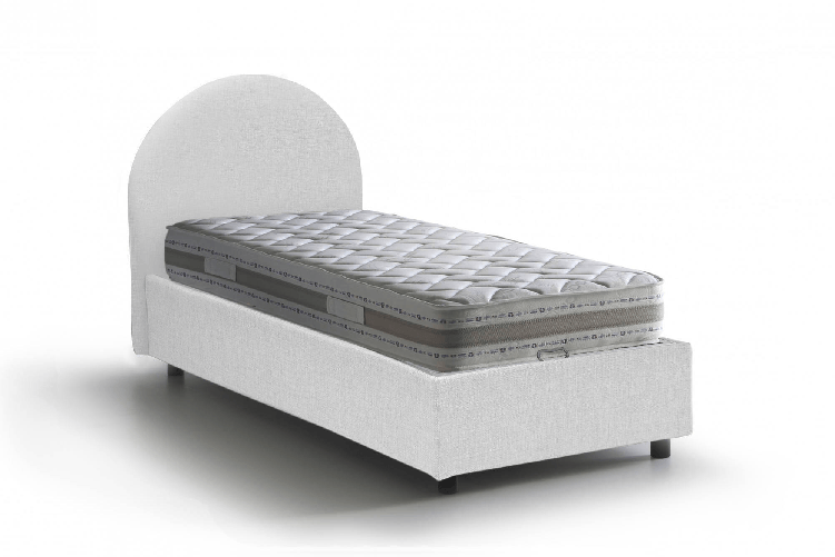 Talamo Italia Letto singolo Dcolpan, Letto contenitore con rivestimento in tessuto