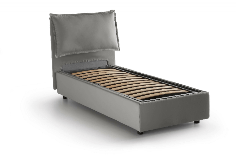 Talamo Italia Letto singolo Dpal, Letto contenitore con rivestimento in tessuto