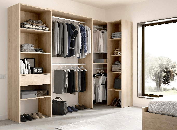 Dmora Guardaroba Dacasuz, Struttura per cabina armadio angolare