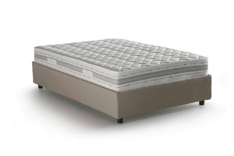 Talamo Italia Letto piazza e mezza Dfalasc, Letto contenitore con rivestimento in ecopelle